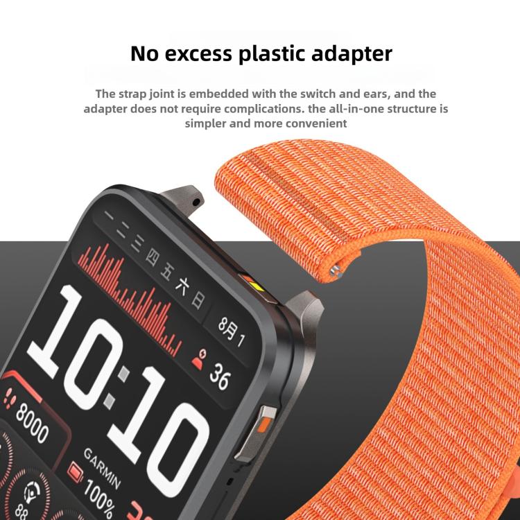 For Garmin Venu X1 Two Section Metal Ring Nylon Hook and Loop Fastener Watch Band(Rainbow)