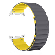 For Samsung Galaxy Watch8 / Watch8 Classic Magnetic Silicone Watch Band(Gray+Yellow)