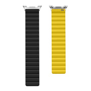 For Samsung Galaxy Watch8 / Watch8 Classic Magnetic Silicone Watch Band(Black+Yellow)