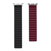 For Samsung Galaxy Watch8 / Watch8 Classic Magnetic Silicone Watch Band(Black+Wine Red)