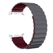 For Samsung Galaxy Watch8 / Watch8 Classic Magnetic Silicone Watch Band(Gray+Wine Red)