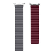For Samsung Galaxy Watch8 / Watch8 Classic Magnetic Silicone Watch Band(Gray+Wine Red)