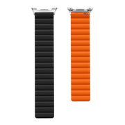 For Samsung Galaxy Watch8 / Watch8 Classic Magnetic Silicone Watch Band(Black+Orange)