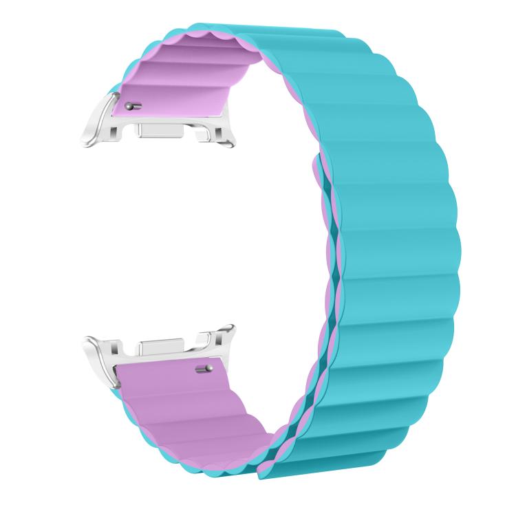 For Samsung Galaxy Watch8 / Watch8 Classic Magnetic Silicone Watch Band(Blue+Purple)