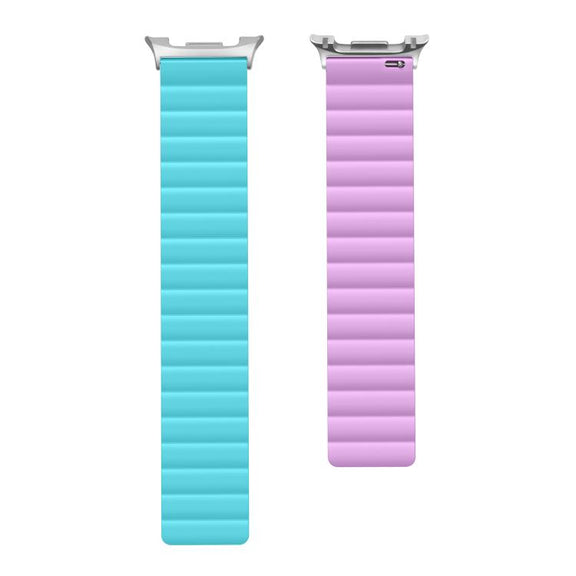 For Samsung Galaxy Watch8 / Watch8 Classic Magnetic Silicone Watch Band(Blue+Purple)