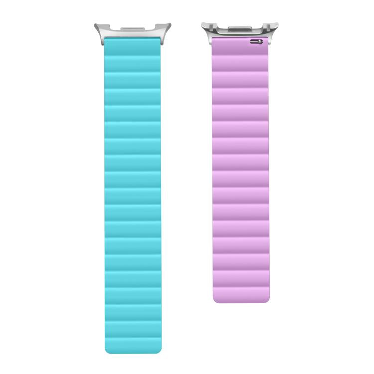 For Samsung Galaxy Watch8 / Watch8 Classic Magnetic Silicone Watch Band(Blue+Purple)