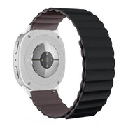 For Samsung Galaxy Watch8 / Watch8 Classic Magnetic Silicone Watch Band(Dark Gray+Coffee)