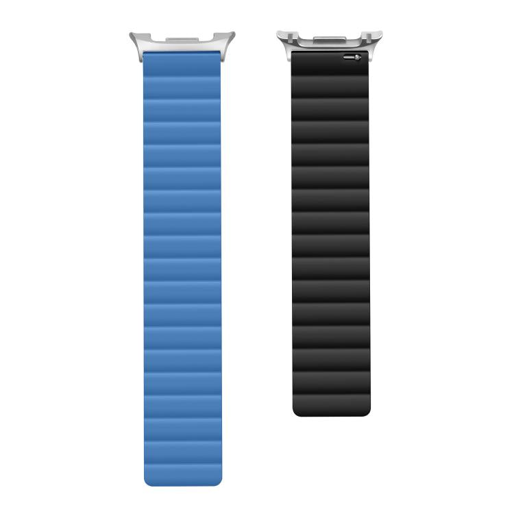 For Samsung Galaxy Watch8 / Watch8 Classic Magnetic Silicone Watch Band(Blue+Black)