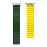 For Samsung Galaxy Watch8 / Watch8 Classic Magnetic Silicone Watch Band(Dark Green+Yellow)