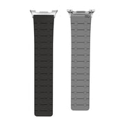 For Samsung Galaxy Watch8 / Watch8 Classic Two Color Loop Magnetic Silicone Watch Band(Black+Gray)