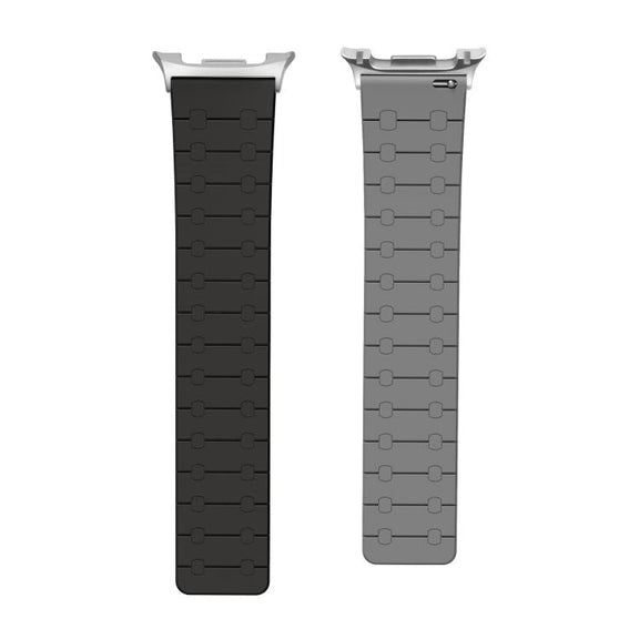 For Samsung Galaxy Watch8 / Watch8 Classic Two Color Loop Magnetic Silicone Watch Band(Black+Gray)