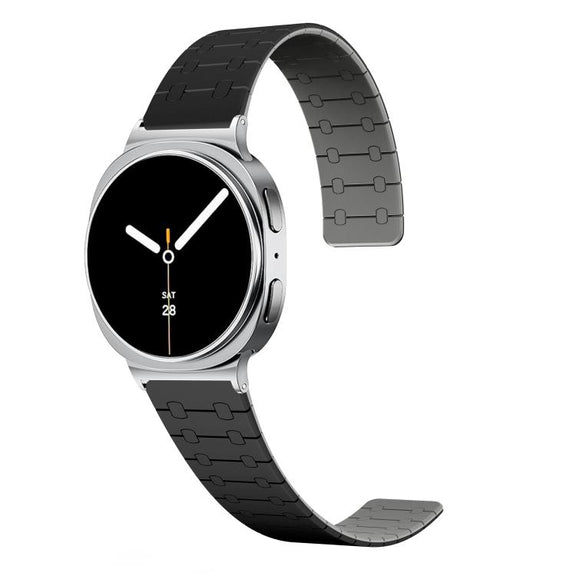 For Samsung Galaxy Watch8 / Watch8 Classic Two Color Loop Magnetic Silicone Watch Band(Black+Gray)