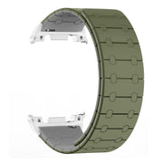 For Samsung Galaxy Watch8 / Watch8 Classic Two Color Loop Magnetic Silicone Watch Band(Green+Gray)
