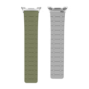 For Samsung Galaxy Watch8 / Watch8 Classic Two Color Loop Magnetic Silicone Watch Band(Green+Gray)