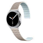 For Samsung Galaxy Watch8 / Watch8 Classic Two Color Loop Magnetic Silicone Watch Band(Khaki+Light Cyan)
