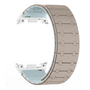 For Samsung Galaxy Watch8 / Watch8 Classic Two Color Loop Magnetic Silicone Watch Band(Khaki+Light Cyan)