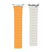 For Samsung Galaxy Watch8 / Watch8 Classic Two Color Loop Magnetic Silicone Watch Band(Orange+Starlight)