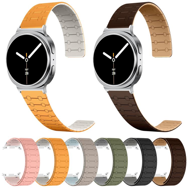 For Samsung Galaxy Watch8 / Watch8 Classic Two Color Loop Magnetic Silicone Watch Band(Orange+Starlight) - free shipping - PMC TechLife - Order now!