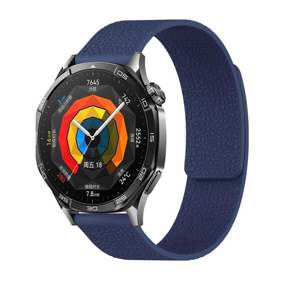 18mm Lychee Texture Soft Magnetic Silicone Watch Band(Dark Blue)