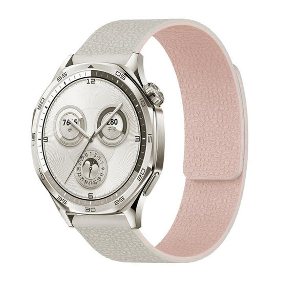 18mm Lychee Texture Soft Magnetic Silicone Watch Band(Starlight Pink)