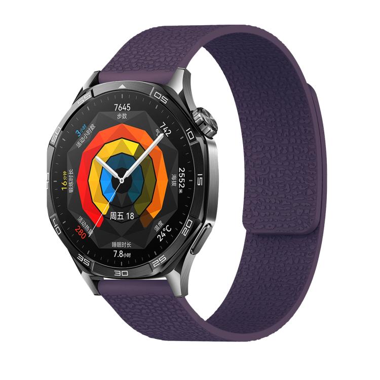 20mm Lychee Texture Soft Magnetic Silicone Watch Band(Purple) - free shipping - PMC TechLife - Order now!