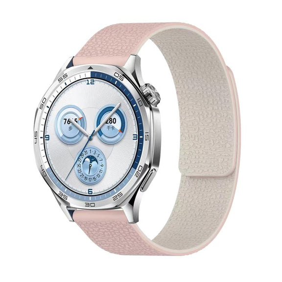 20mm Lychee Texture Soft Magnetic Silicone Watch Band(Pink Starlight)