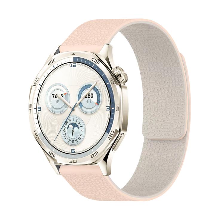 20mm Lychee Texture Soft Magnetic Silicone Watch Band(Milk Tea White) - free shipping - PMC TechLife - Order now!