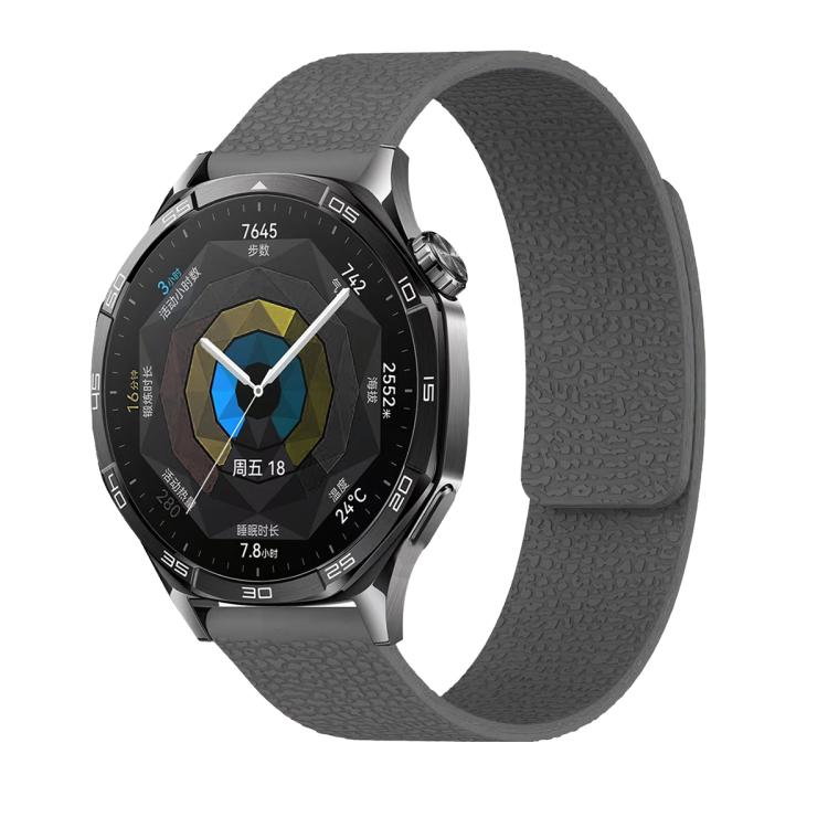 22mm Lychee Texture Soft Magnetic Silicone Watch Band(Gray) - free shipping - PMC TechLife - Order now!