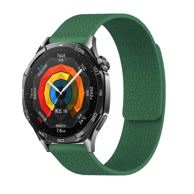 22mm Lychee Texture Soft Magnetic Silicone Watch Band(Green) - free shipping - PMC TechLife - Order now!