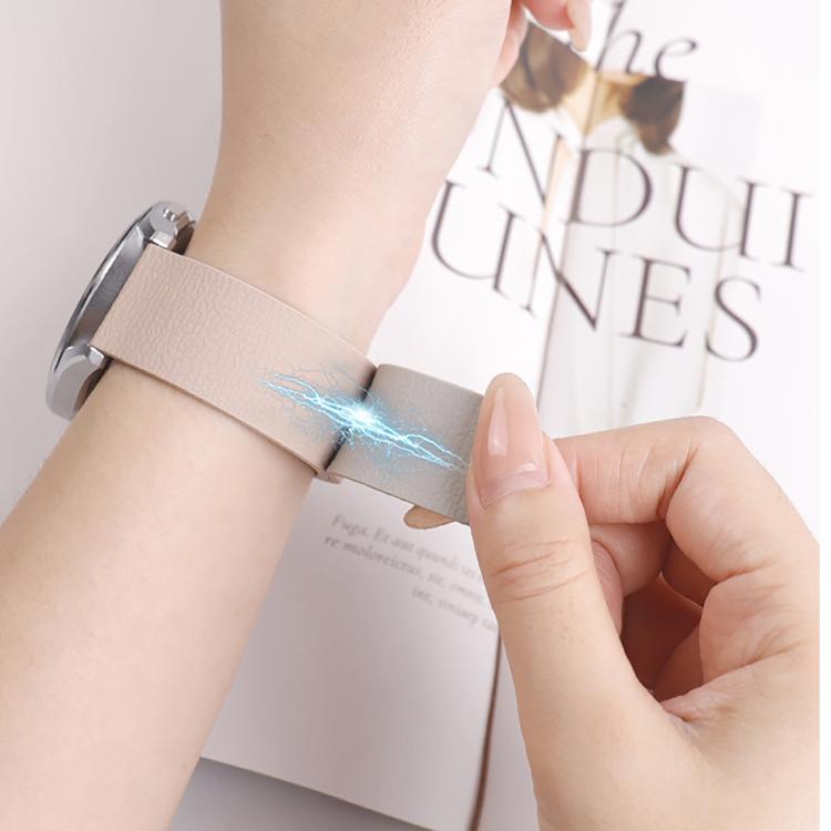 20mm Lychee Texture Soft Magnetic Silicone Watch Band(Stone Color) - free shipping - PMC TechLife - Order now!