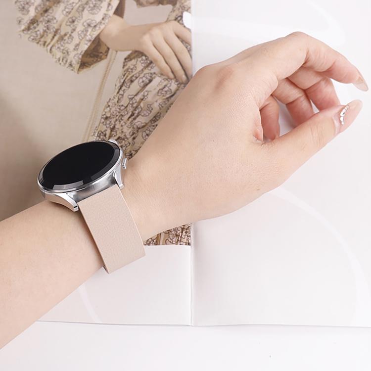 18mm Lychee Texture Soft Magnetic Silicone Watch Band(Dark Blue)