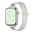 For Apple Watch 46mm / 49mm / 45mm / 44mm Bow Small Waist Magnetic Silicone Watch Band(Pale Mint with Starlight) - free shipping - PMC TechLife - Order now!