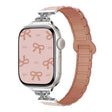 For Apple Watch 46mm / 49mm / 45mm / 44mm Bow Small Waist Magnetic Silicone Watch Band(Oxford Pink with Rose Gray) - free shipping - PMC TechLife - Order now!