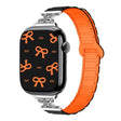 For Apple Watch 42mm / 41mm / 40mm / 38mm Bow Small Waist Magnetic Silicone Watch Band(Black with Orange) - free shipping - PMC TechLife - Order now!