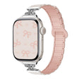 For Apple Watch 42mm / 41mm / 40mm / 38mm Bow Small Waist Magnetic Silicone Watch Band(Starlight with Pink Sand) - free shipping - PMC TechLife - Order now!