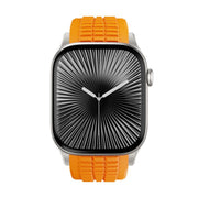 For Apple Watch 46mm / 49mm / 45mm / 44mm Knurled Texture Folding Buckle Silicone Watch Band(Titanium Orange)