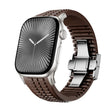 For Apple Watch 46mm / 49mm / 45mm / 44mm Knurled Texture Folding Buckle Silicone Watch Band(Titanium Curry) - free shipping - PMC TechLife - Order now!