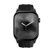 For Apple Watch 46mm / 49mm / 45mm / 44mm Knurled Texture Folding Buckle Silicone Watch Band(Black Black)
