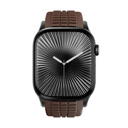 For Apple Watch 46mm / 49mm / 45mm / 44mm Knurled Texture Folding Buckle Silicone Watch Band(Black Curry)
