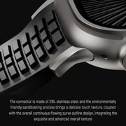 For Apple Watch 46mm / 49mm / 45mm / 44mm Knurled Texture Folding Buckle Silicone Watch Band(Titanium Red)