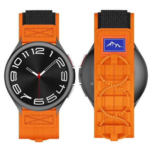 20mm Universal Braided Cord Nylon Hook and Loop Fastener Watch Band(Orange)
