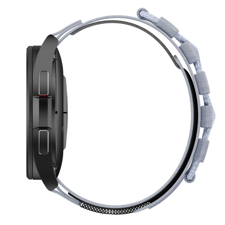 20mm Universal Braided Cord Nylon Hook and Loop Fastener Watch Band(Gray)