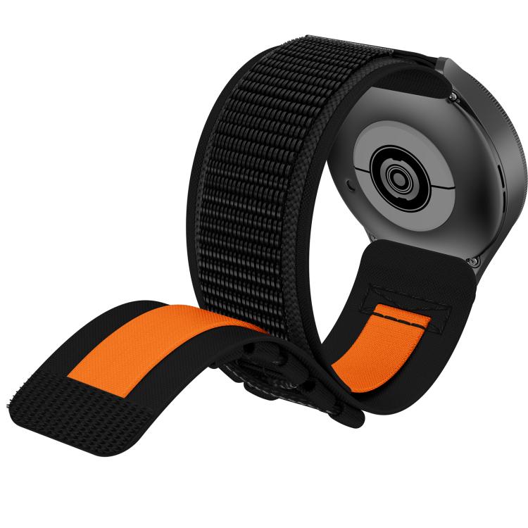 22mm Universal Braided Cord Nylon Hook and Loop Fastener Watch Band(Black)
