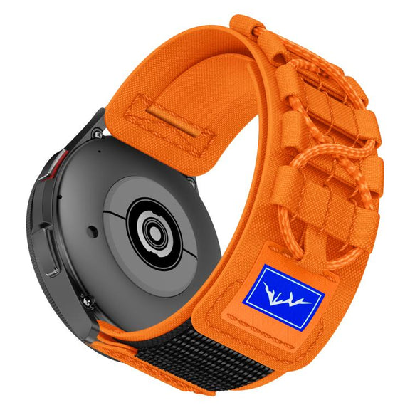 22mm Universal Braided Cord Nylon Hook and Loop Fastener Watch Band(Orange)