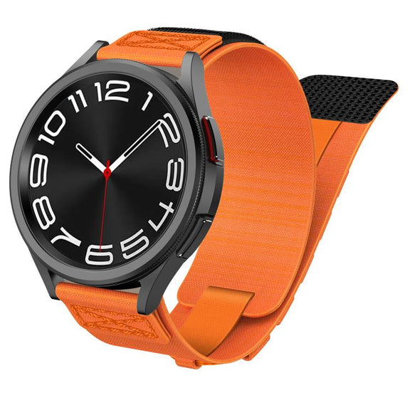 22mm Universal Braided Cord Nylon Hook and Loop Fastener Watch Band(Orange)