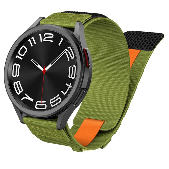 22mm Universal Braided Cord Nylon Hook and Loop Fastener Watch Band(Green)