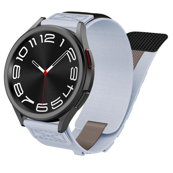 22mm Universal Braided Cord Nylon Hook and Loop Fastener Watch Band(Gray)