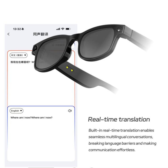 G1 Smart Glasses, Support AI Translation / Take Photos / AI Conversation(Black)