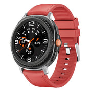 For Samsung Galaxy Watch8 / Watch8 Classic Metal Head Leather Skin Silicone Watch Band(Red)