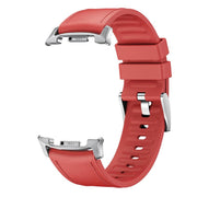 For Samsung Galaxy Watch8 / Watch8 Classic Metal Head Leather Skin Silicone Watch Band(Red)